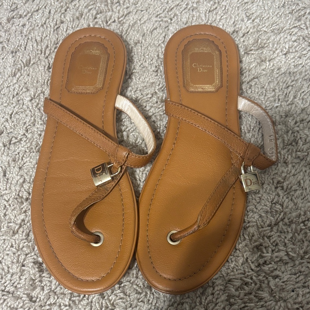 Dior Brown Leather Women's Sandals